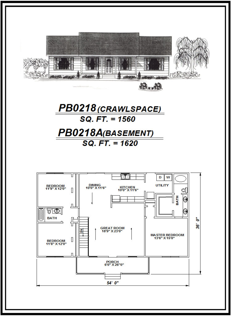 picture of house plan #PB0218 and #PB0218A
