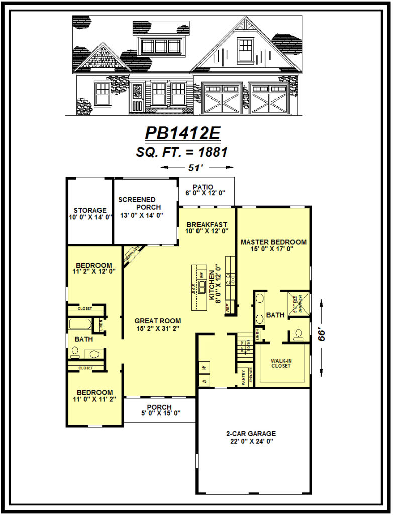 picture of house plan #PB1412E