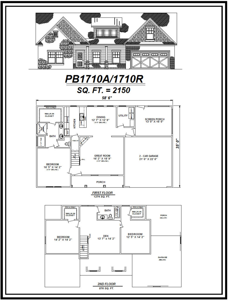 picture of house plan #PB1710A/1710R