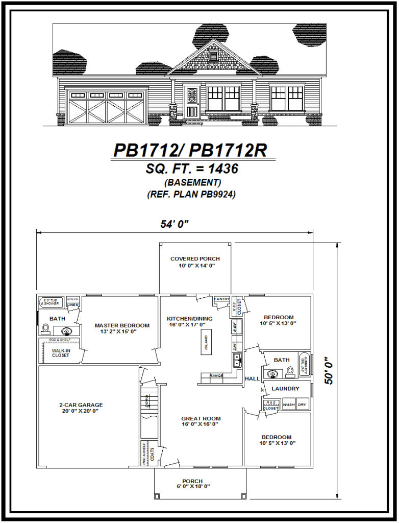 picture of house plan #PB1712/PB1712R