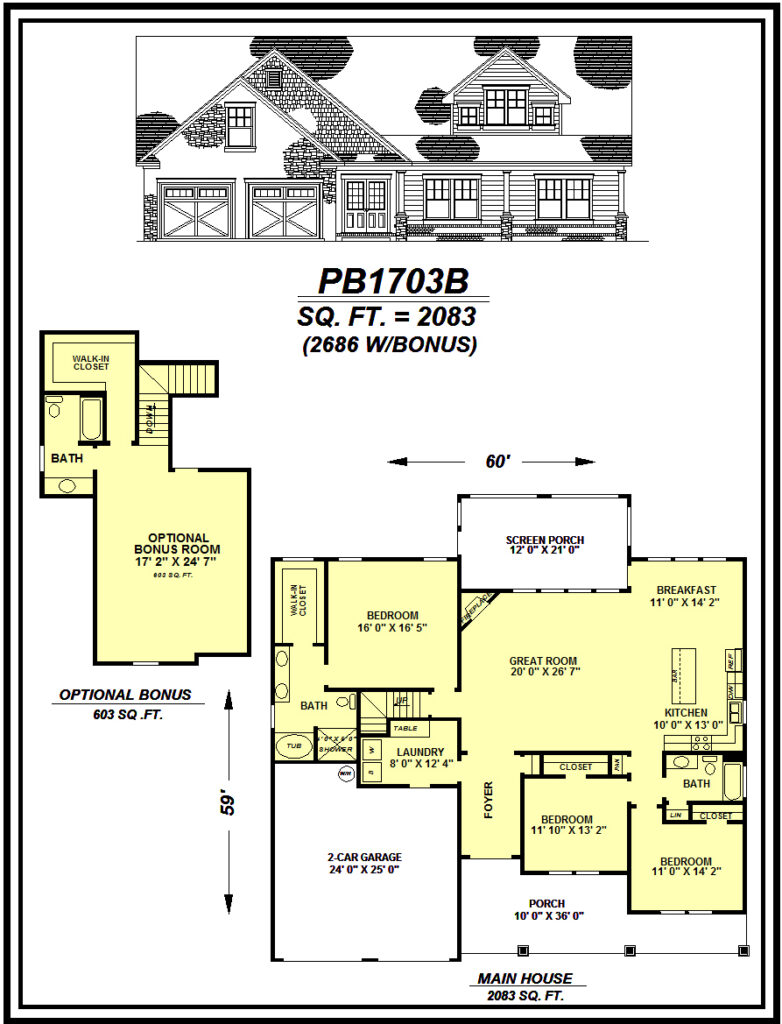 picture of house plan #PB1703B